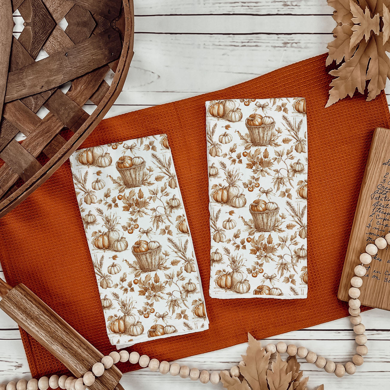 Classic Pumpkin Flour Sack Kitchen Towel