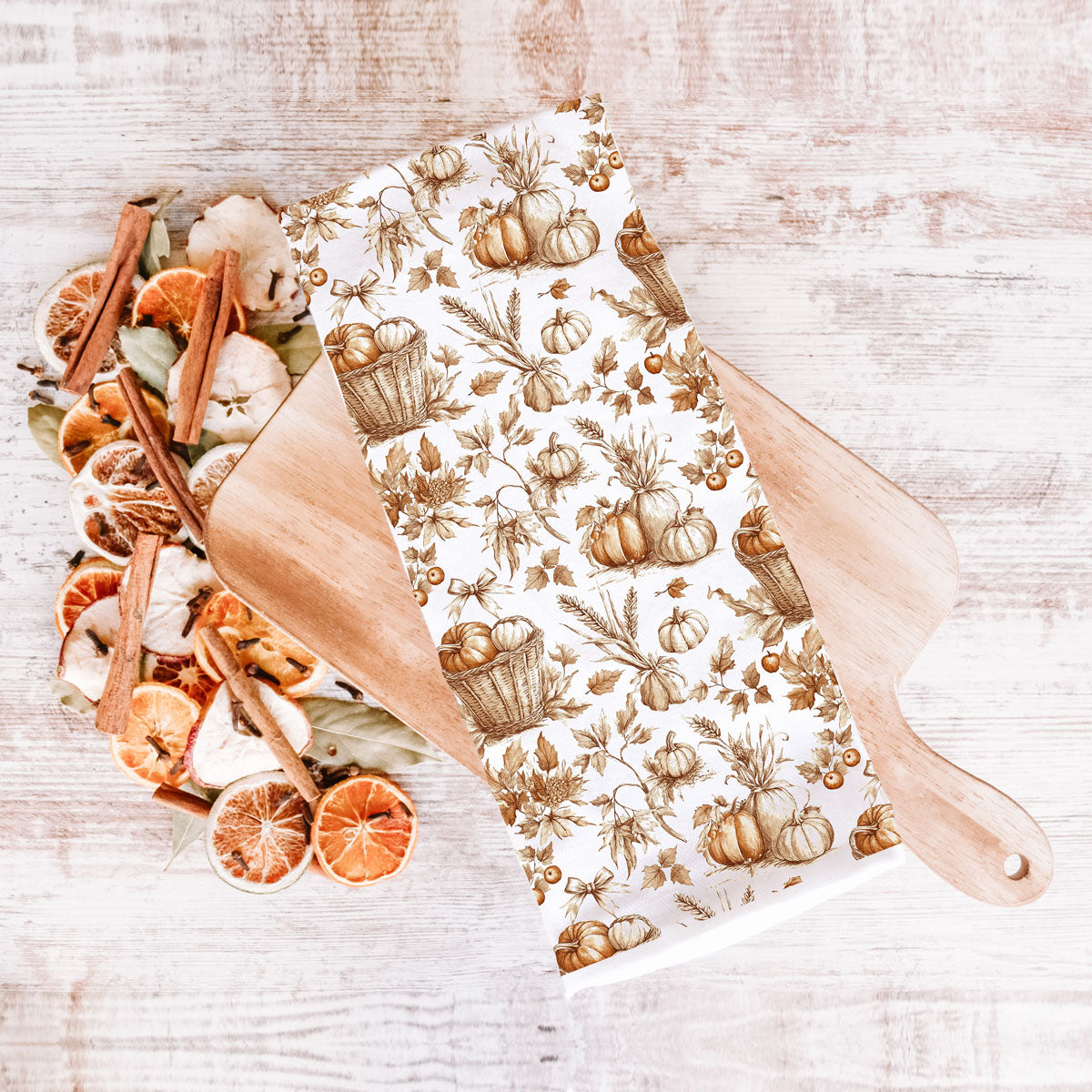 Classic Pumpkin Flour Sack Kitchen Towel