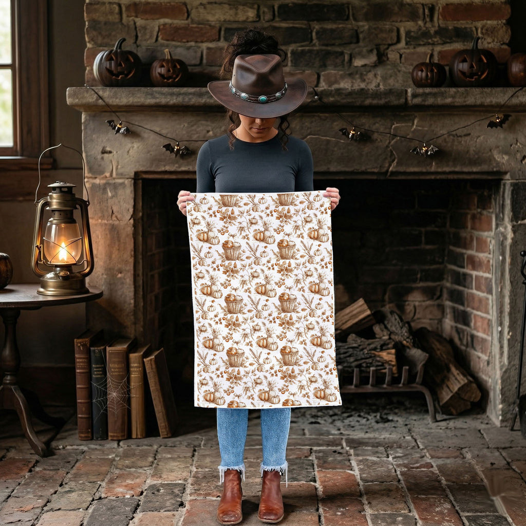 Classic Pumpkin Flour Sack Kitchen Towel