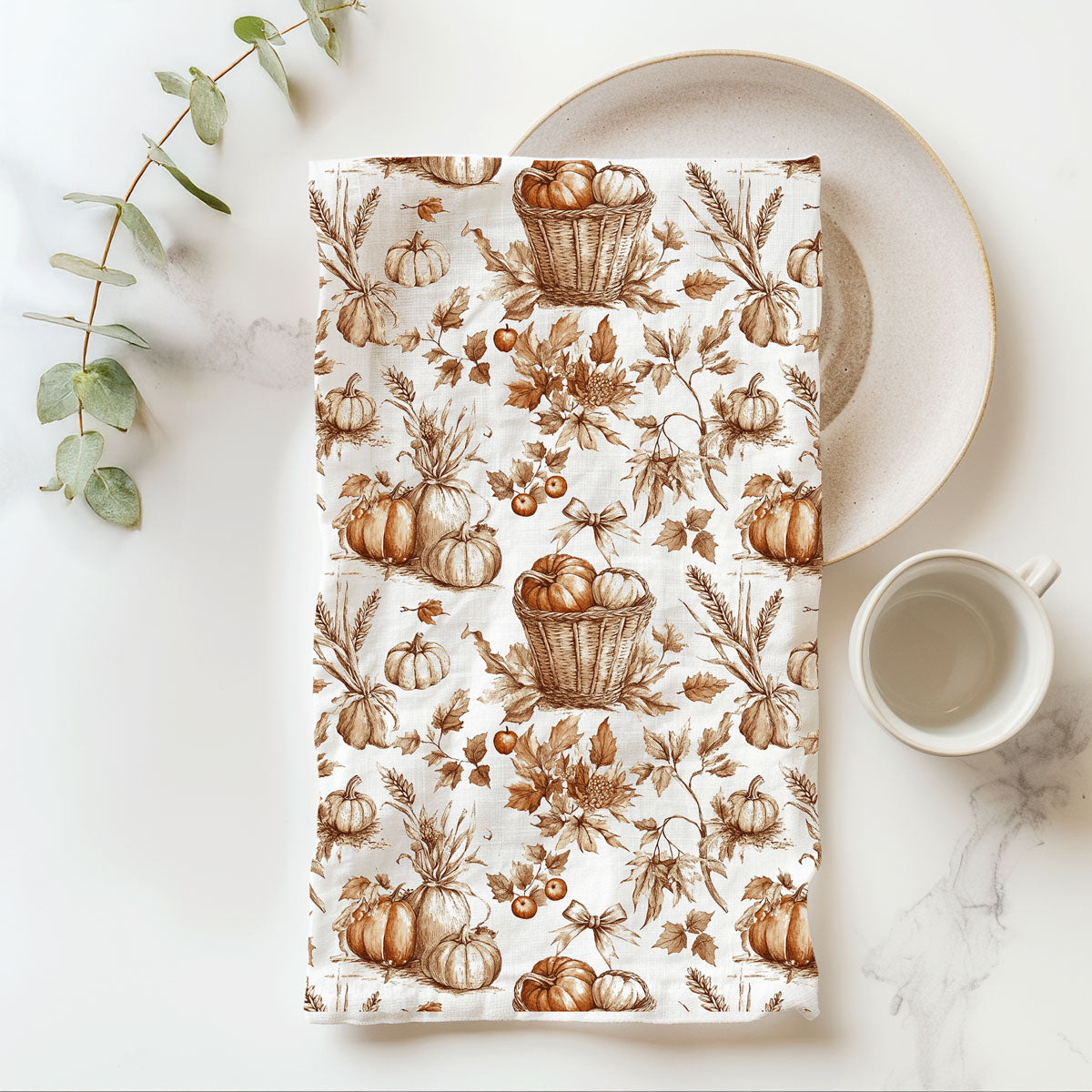 Classic Pumpkin Flour Sack Kitchen Towel