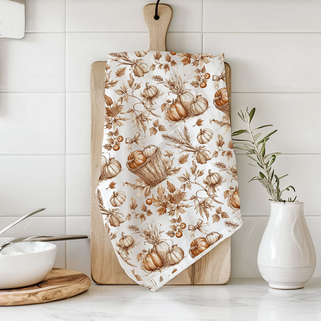 Classic Pumpkin Flour Sack Kitchen Towel