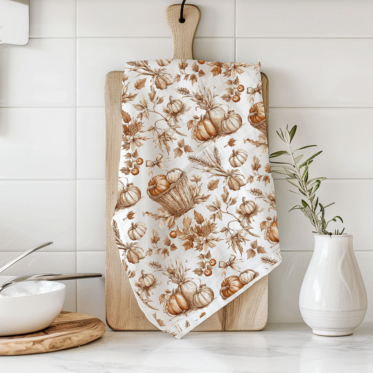 Classic Pumpkin Flour Sack Kitchen Towel