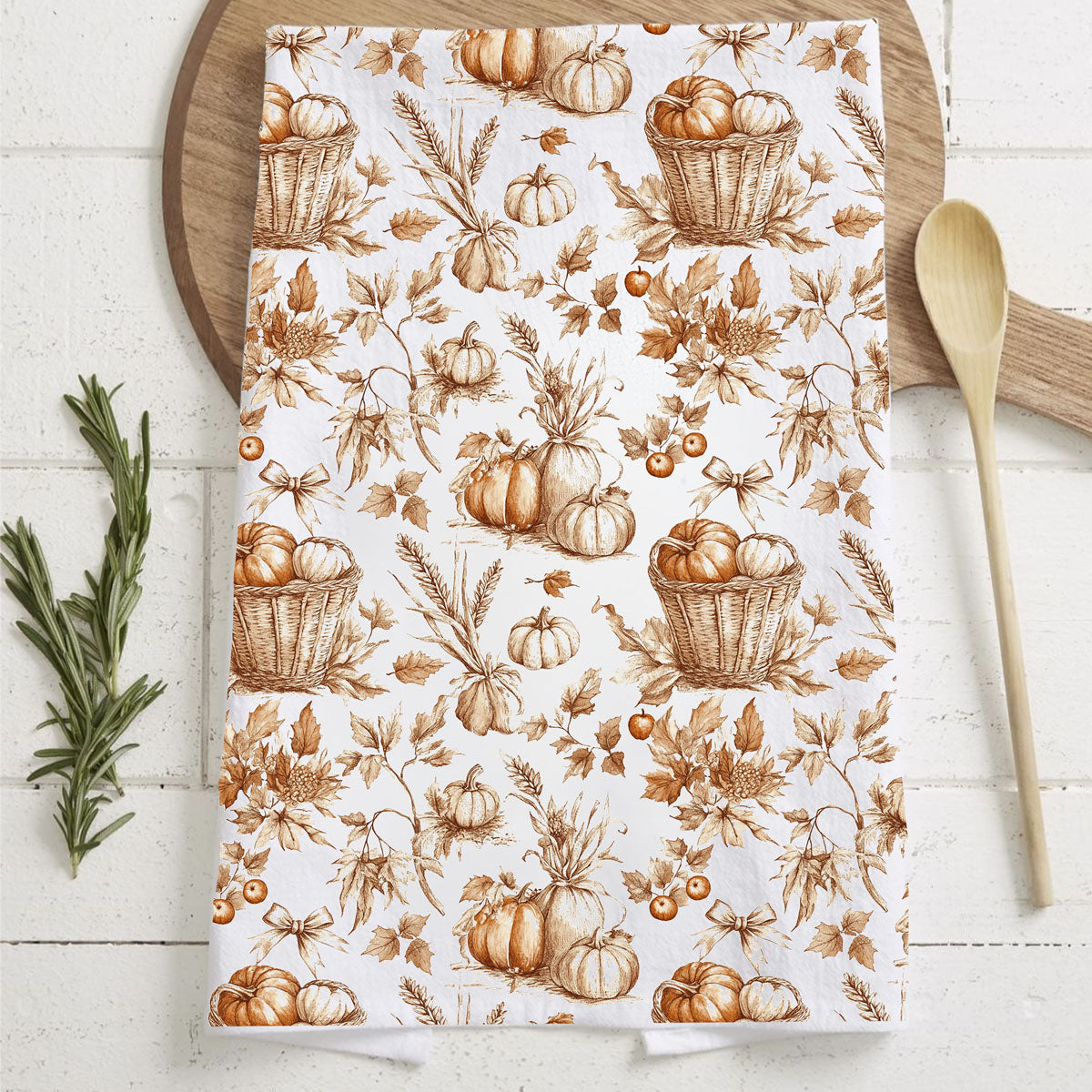 Classic Pumpkin Flour Sack Kitchen Towel
