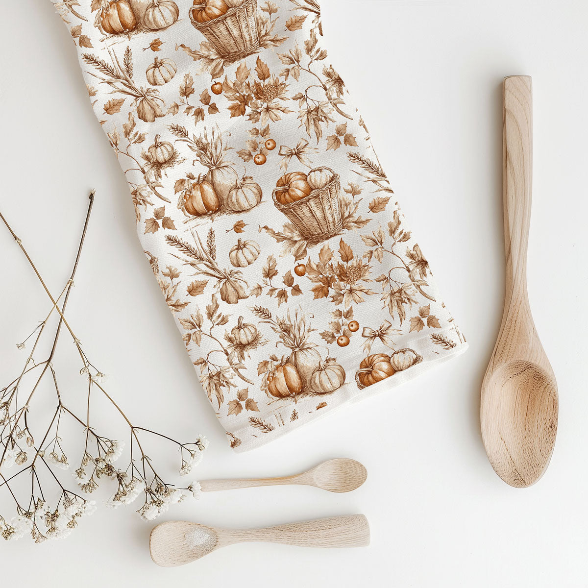 Classic Pumpkin Flour Sack Kitchen Towel