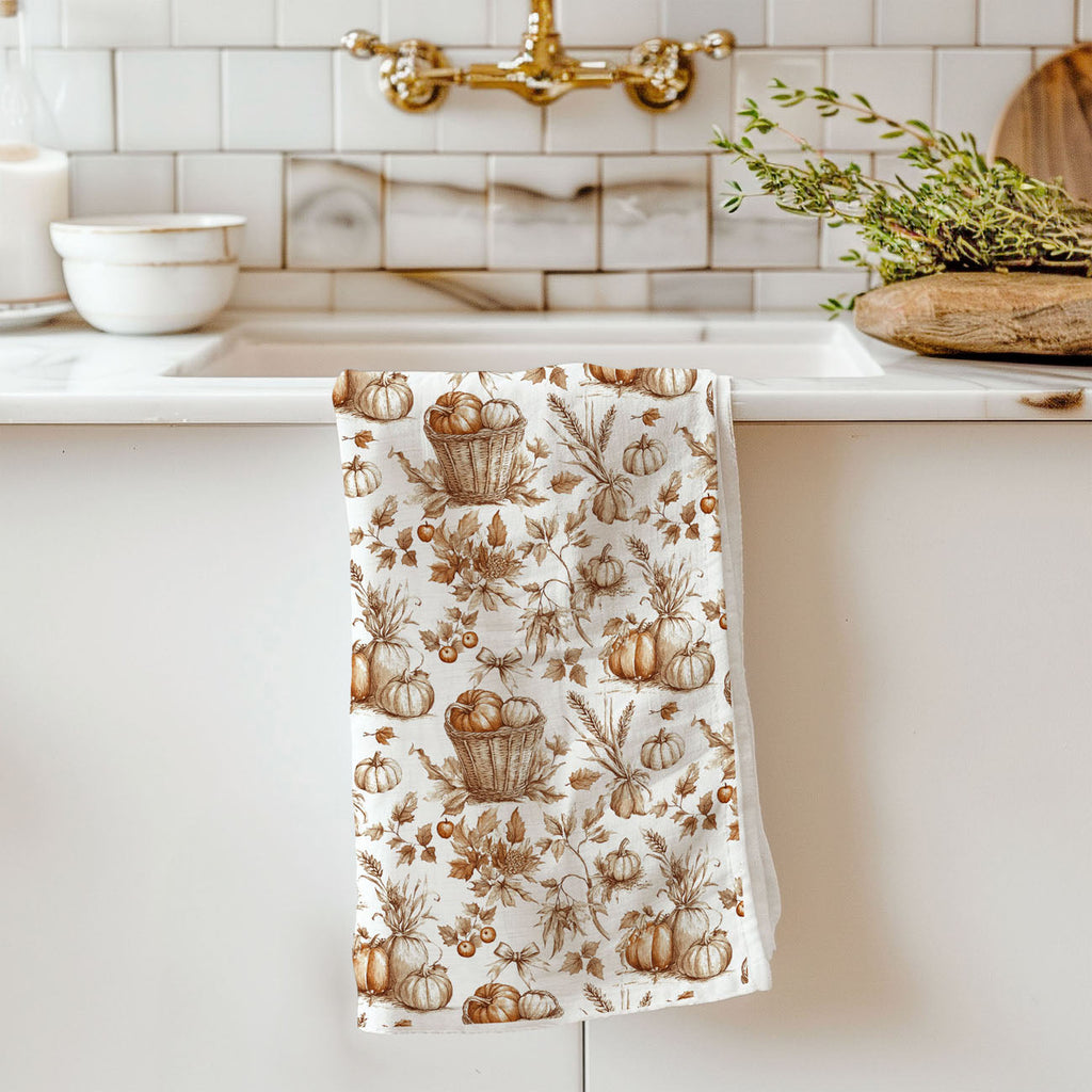 Classic Pumpkin Flour Sack Kitchen Towel