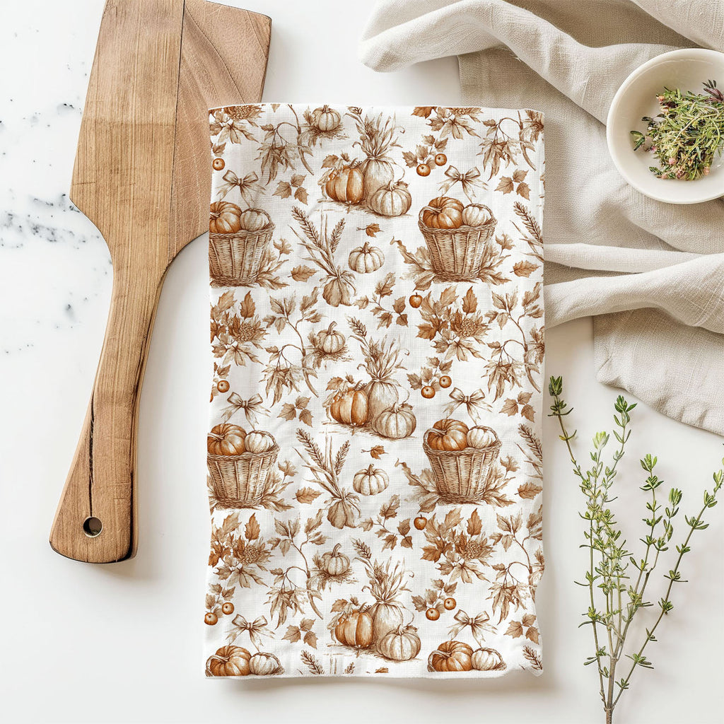 Classic Pumpkin Flour Sack Kitchen Towel