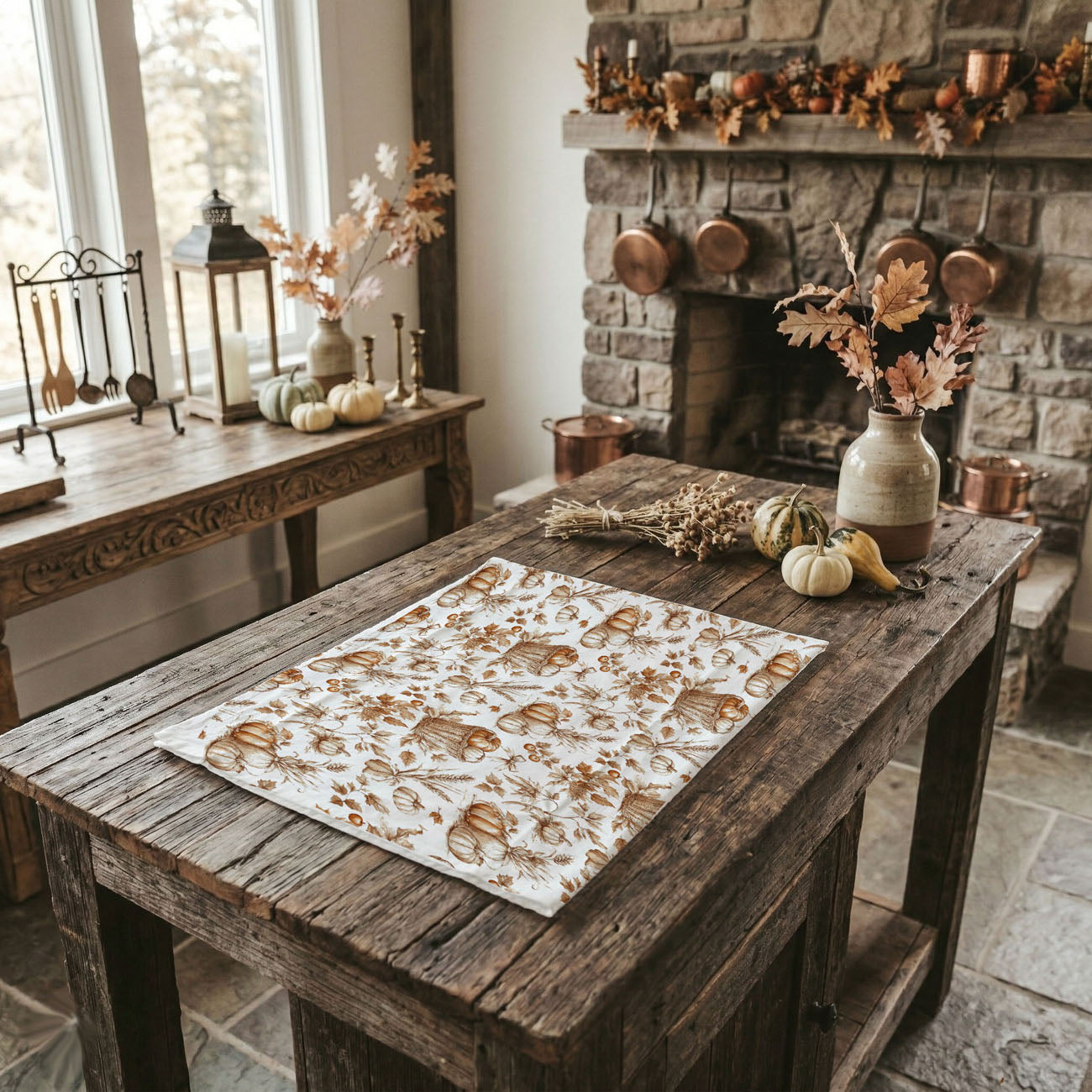 Classic Pumpkin Flour Sack Kitchen Towel