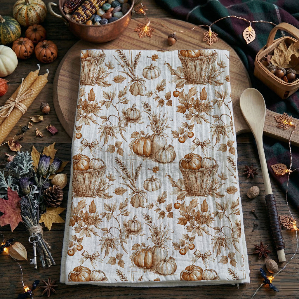 Classic Pumpkin Flour Sack Kitchen Towel