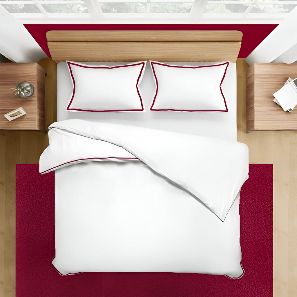 400TC Embroidery Cotton Sateen Solid Duvet Cover Set