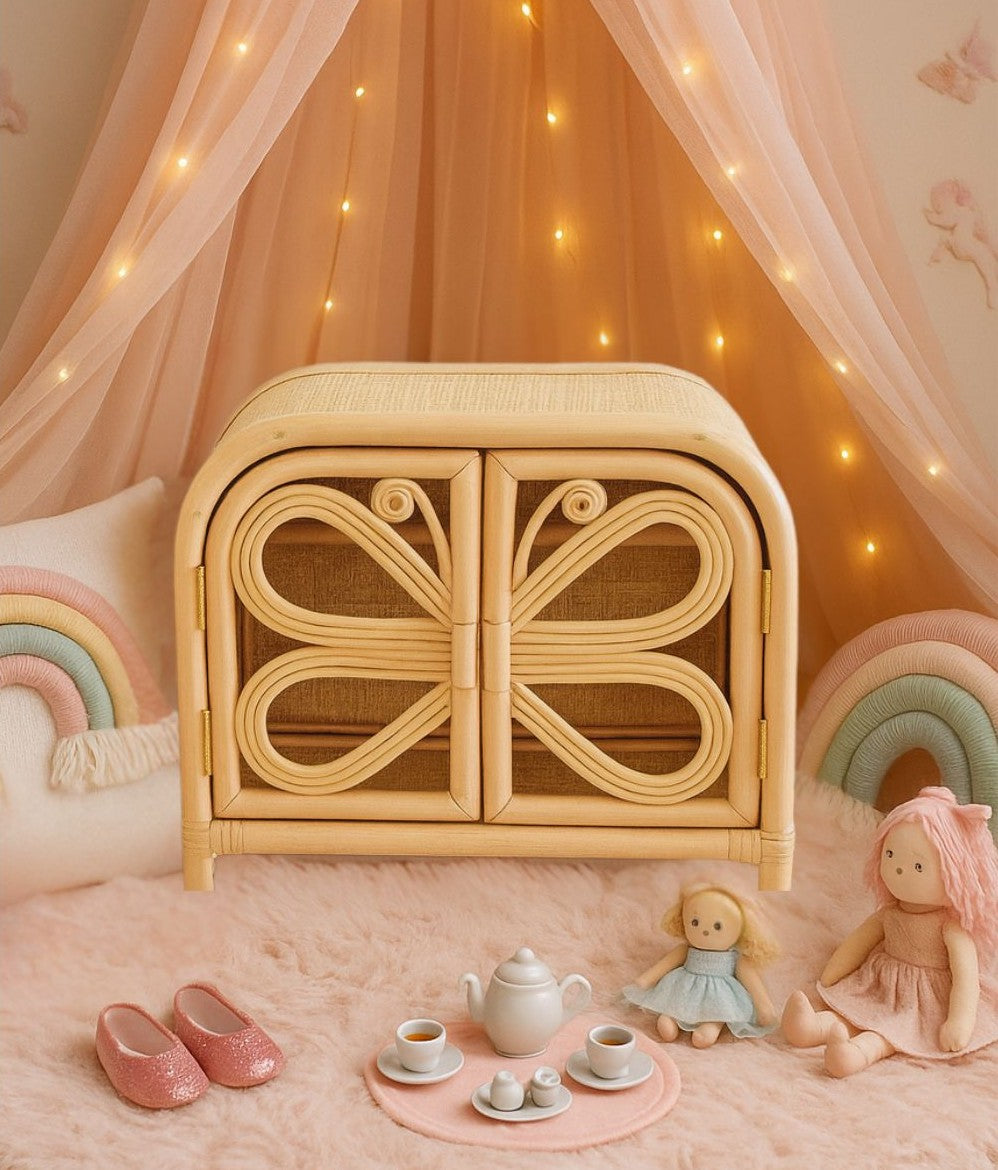 Rattan Doll Wardrobe