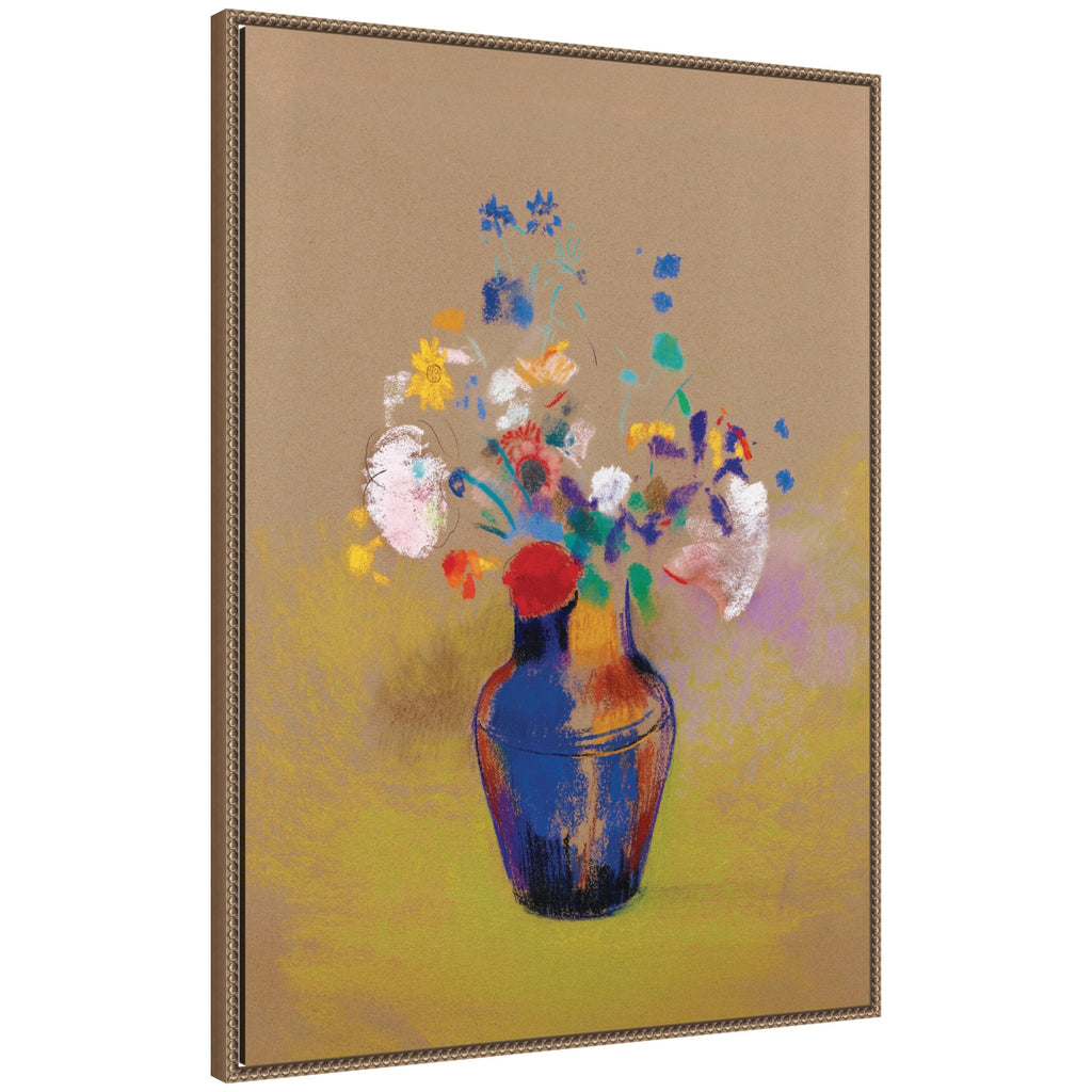 Fleurs Sur Fond Gris 1916 Odilon Redon by Nostalgia Prints Framed Canvas Wall Art Print