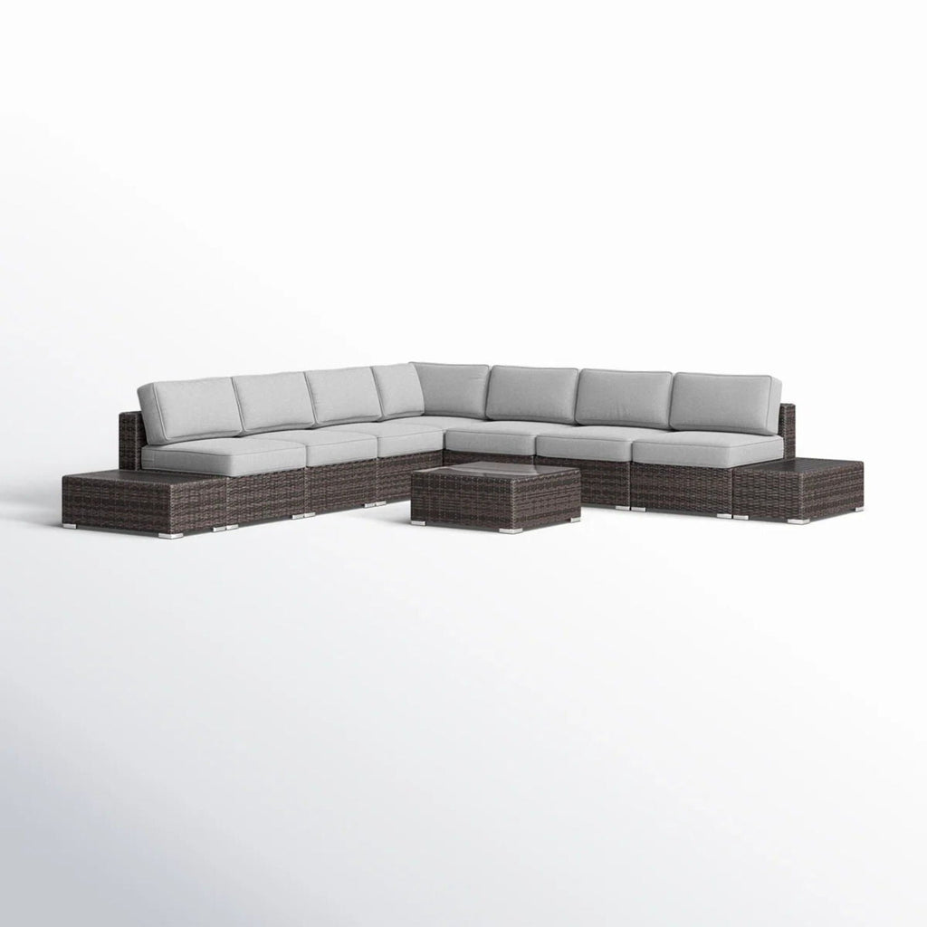 All-Weather Wicker Sectional Seating Group with Cushions