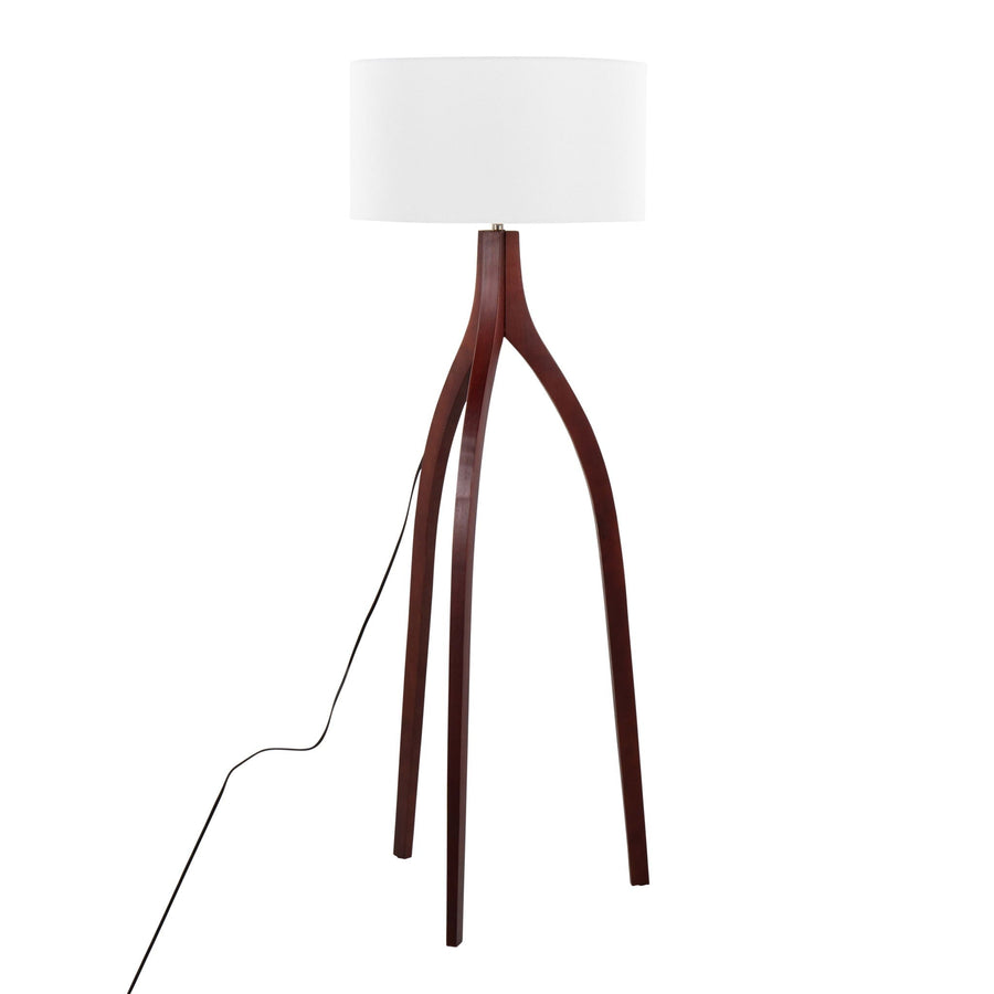Wishbone Contemporary Floor Lamp — Dark Brown