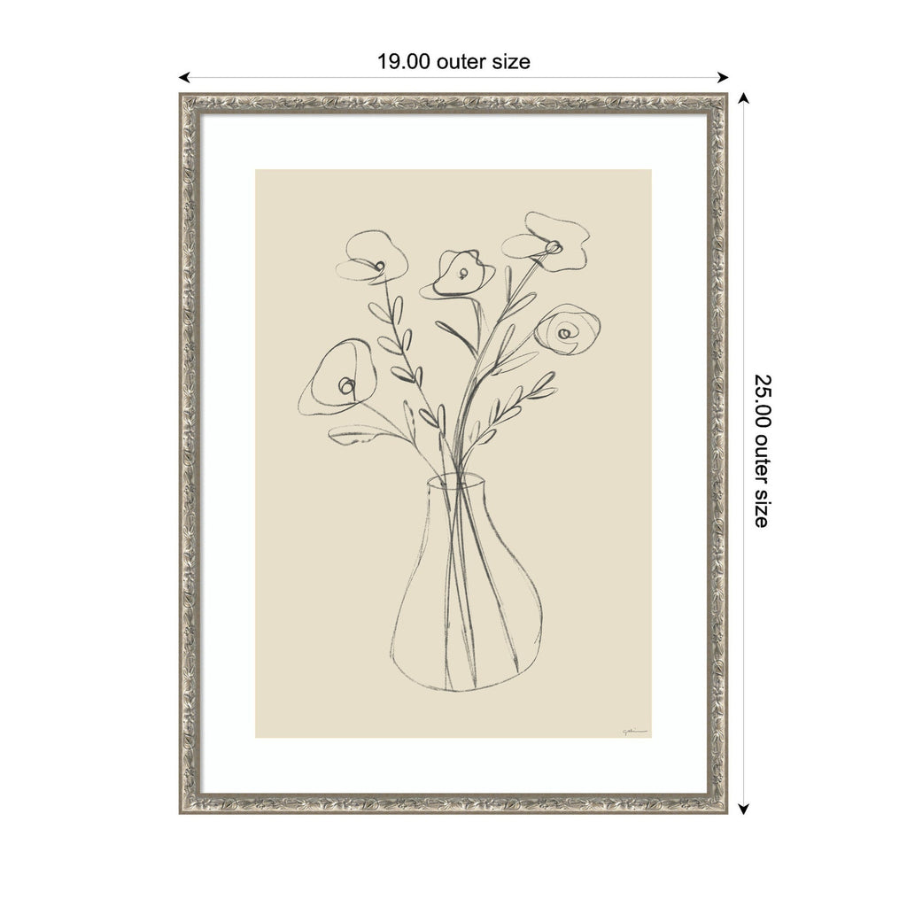 Floral Vase by Gabrielly Guedes Framed Wall Art Print