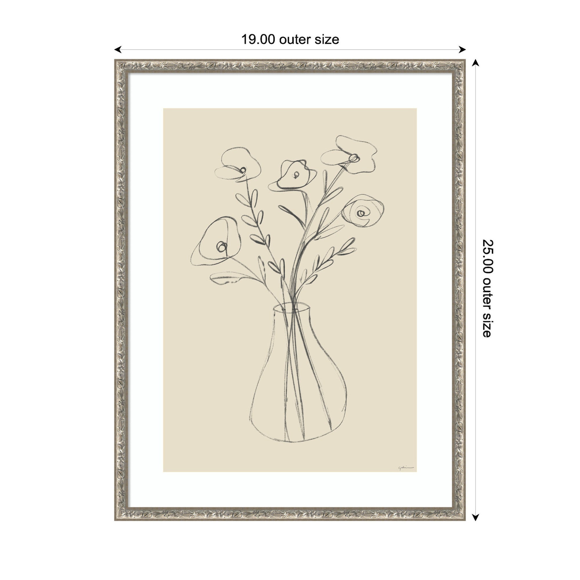 Floral Vase by Gabrielly Guedes Framed Wall Art Print