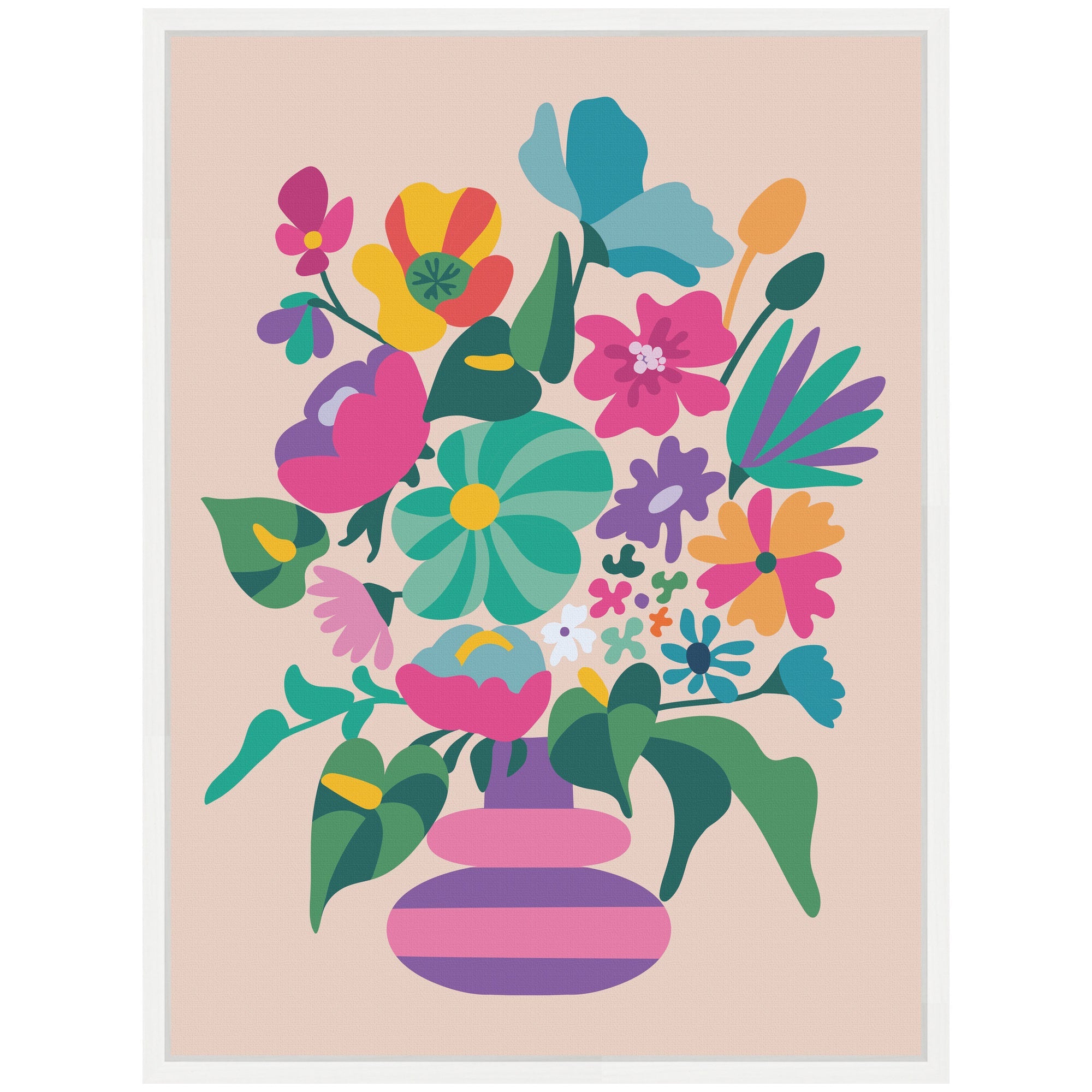 Sylvie Abstract Floral Vase Framed Canvas by Rachel Lee