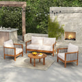 Woven Rope Outdoor Lounge Set — Beige, 4 Seats
