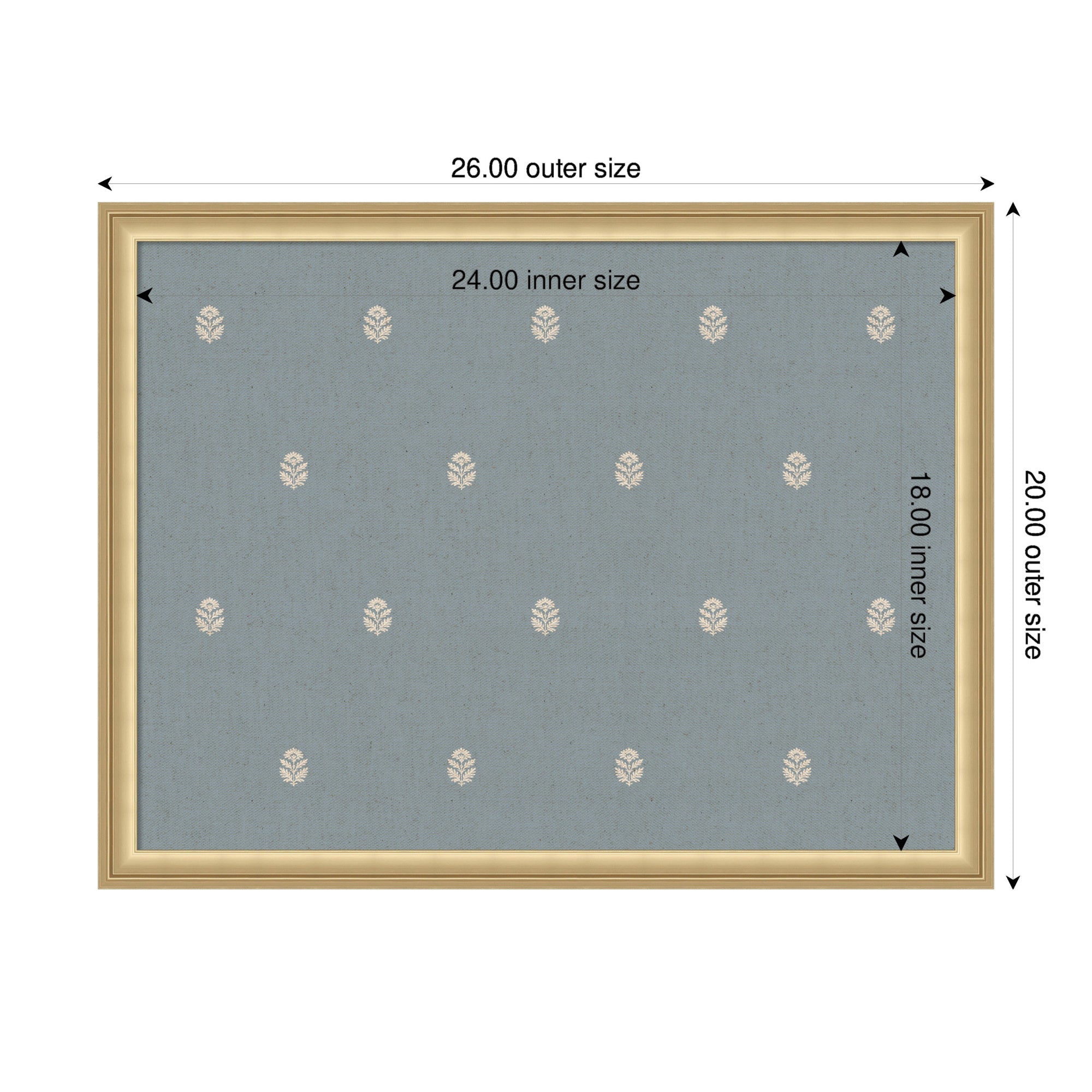 Pinboard Blue Botanical Block Print