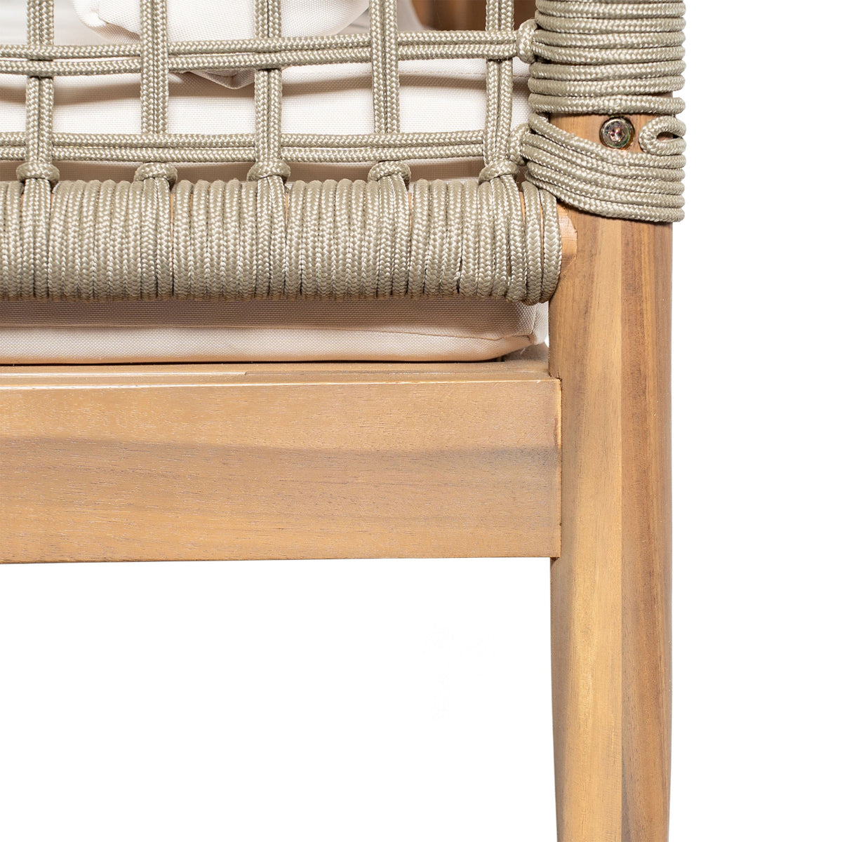 Acacia & Rope Outdoor Sofa — Taupe