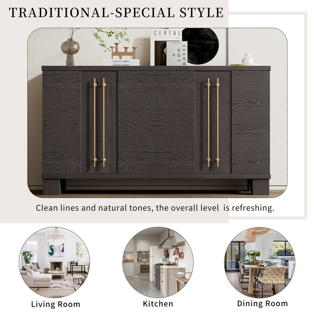 Modern Wood Sideboard with Adjustable Shelves