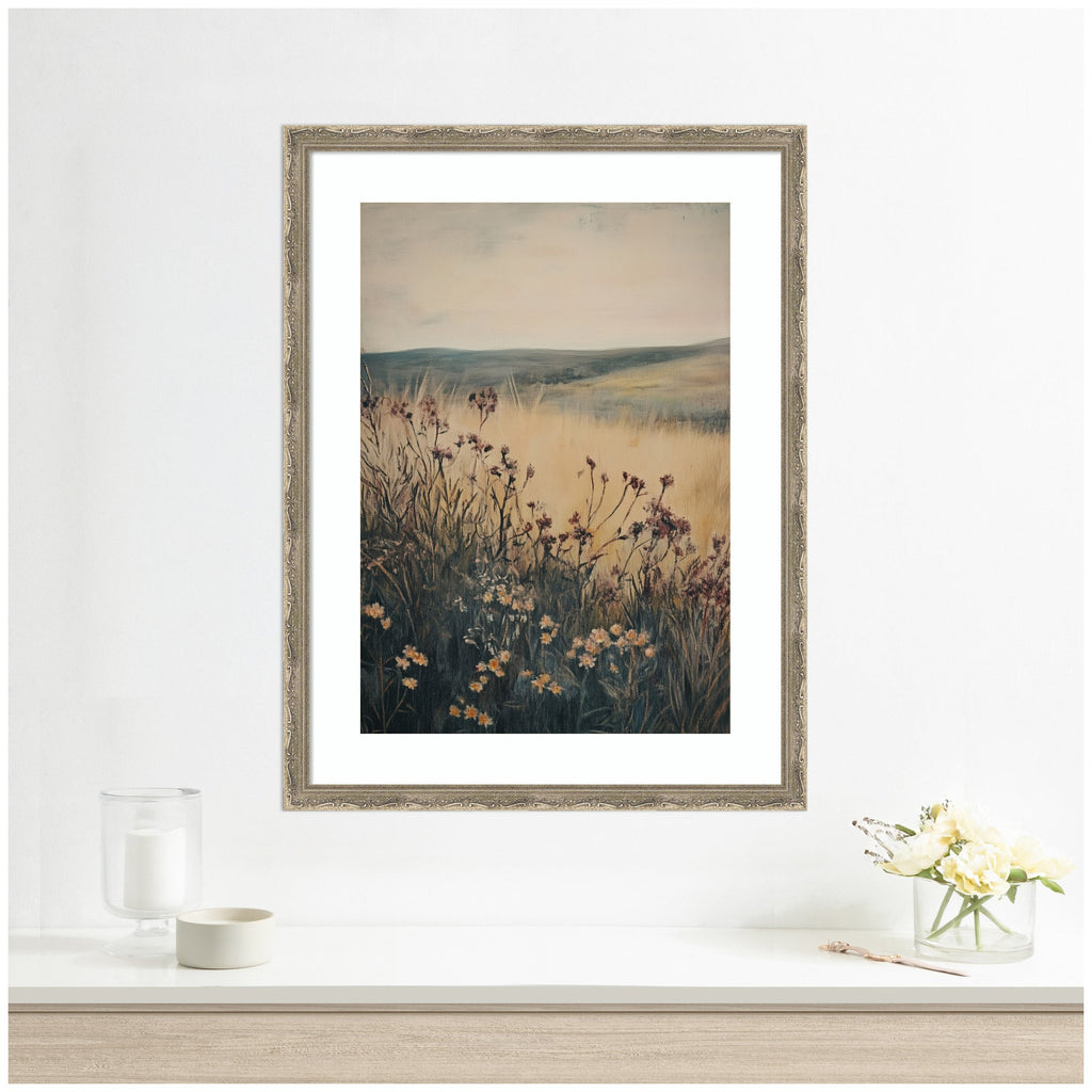 Landscape Wild Flower by Melloi Art Prints Framed Wall Art Print