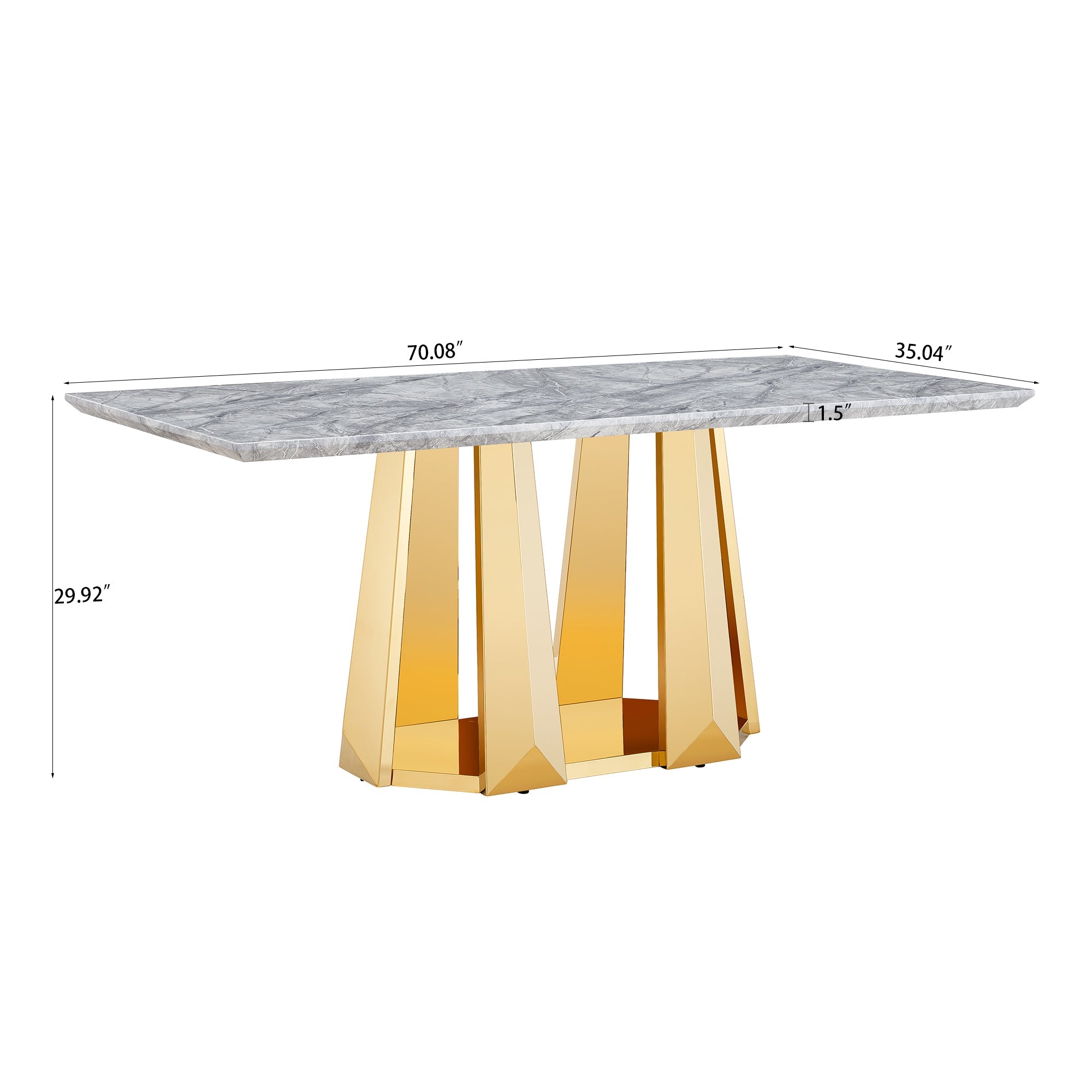 Marble Dining Table for 6 People