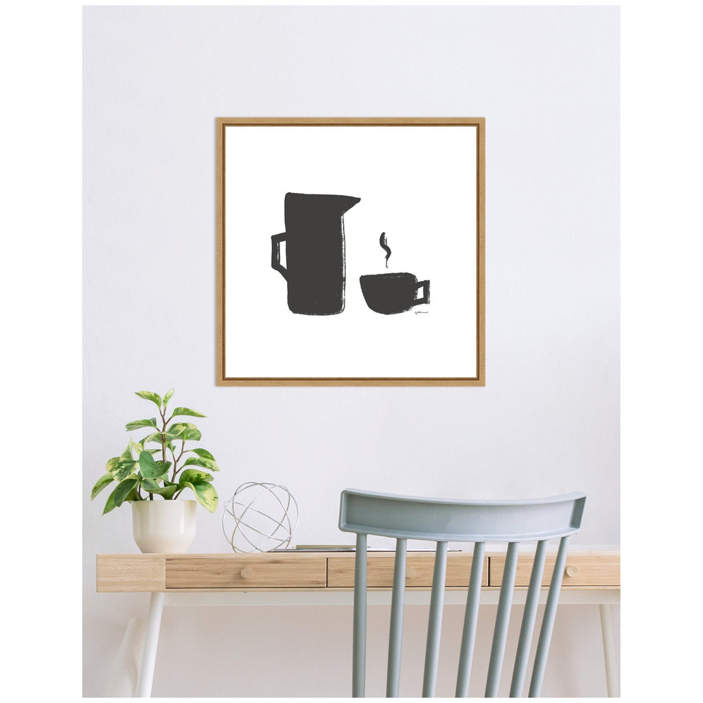 Coffee by Gabrielly Guedes Framed Canvas Wall Art Print