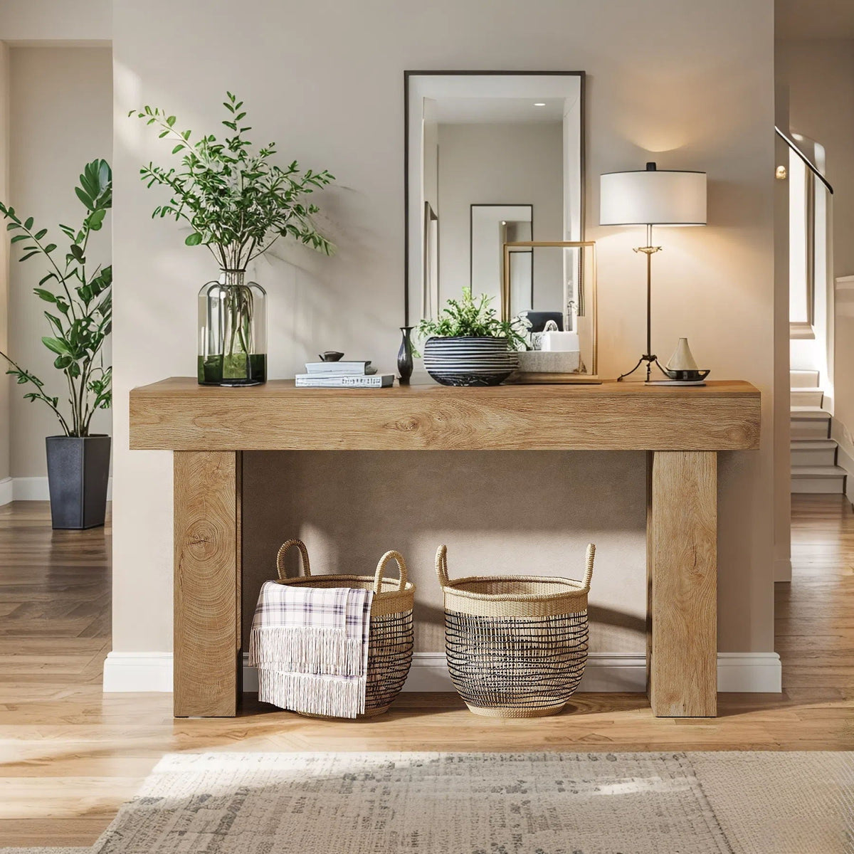 Console Table, Extra Long Narrow Sofa Table for Living Hallway