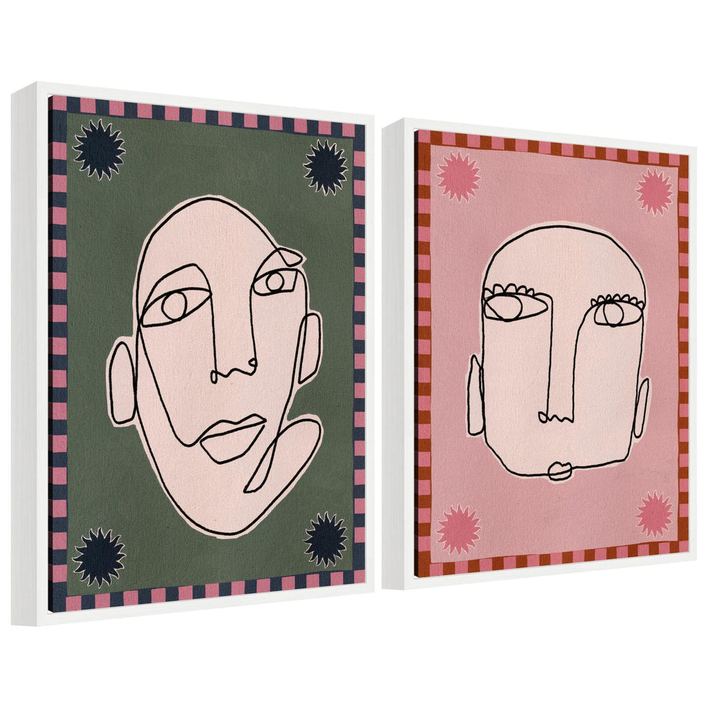 Sylvie Under the Sun 1 and 5 Framed Canvas Art Set by Shatha Al Dafai