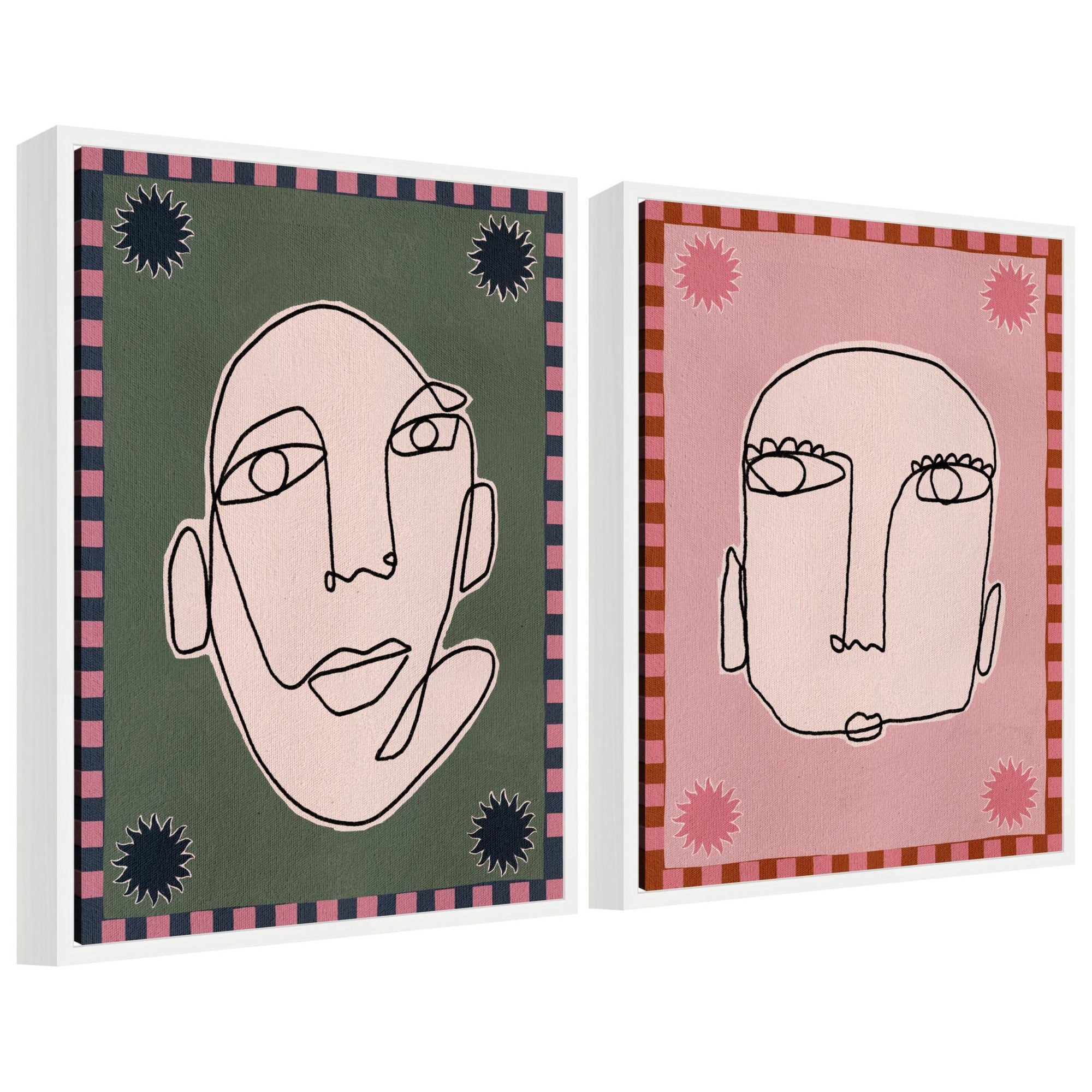 Sylvie Under the Sun 1 and 5 Framed Canvas Art Set by Shatha Al Dafai