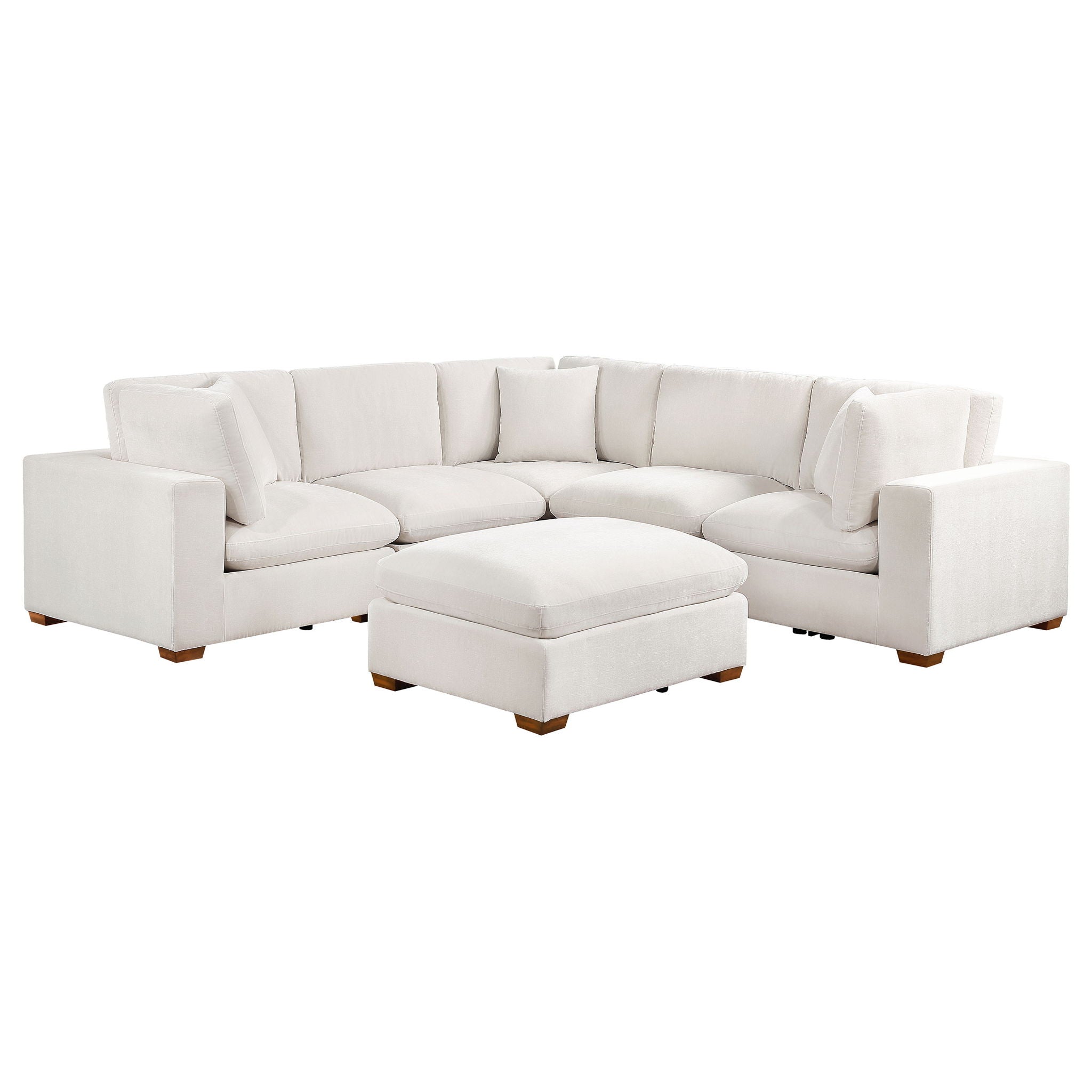 Plush Modular Sectional Sofa — 6-Piece / Ivory