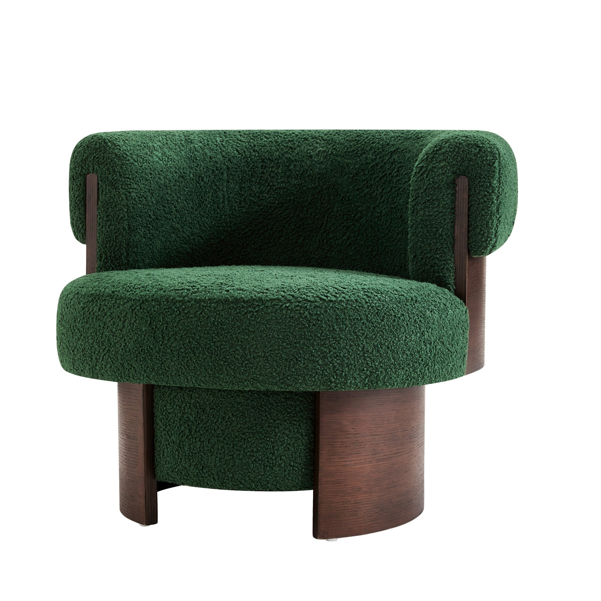Curved Sculptural Swivel Barrel Chair