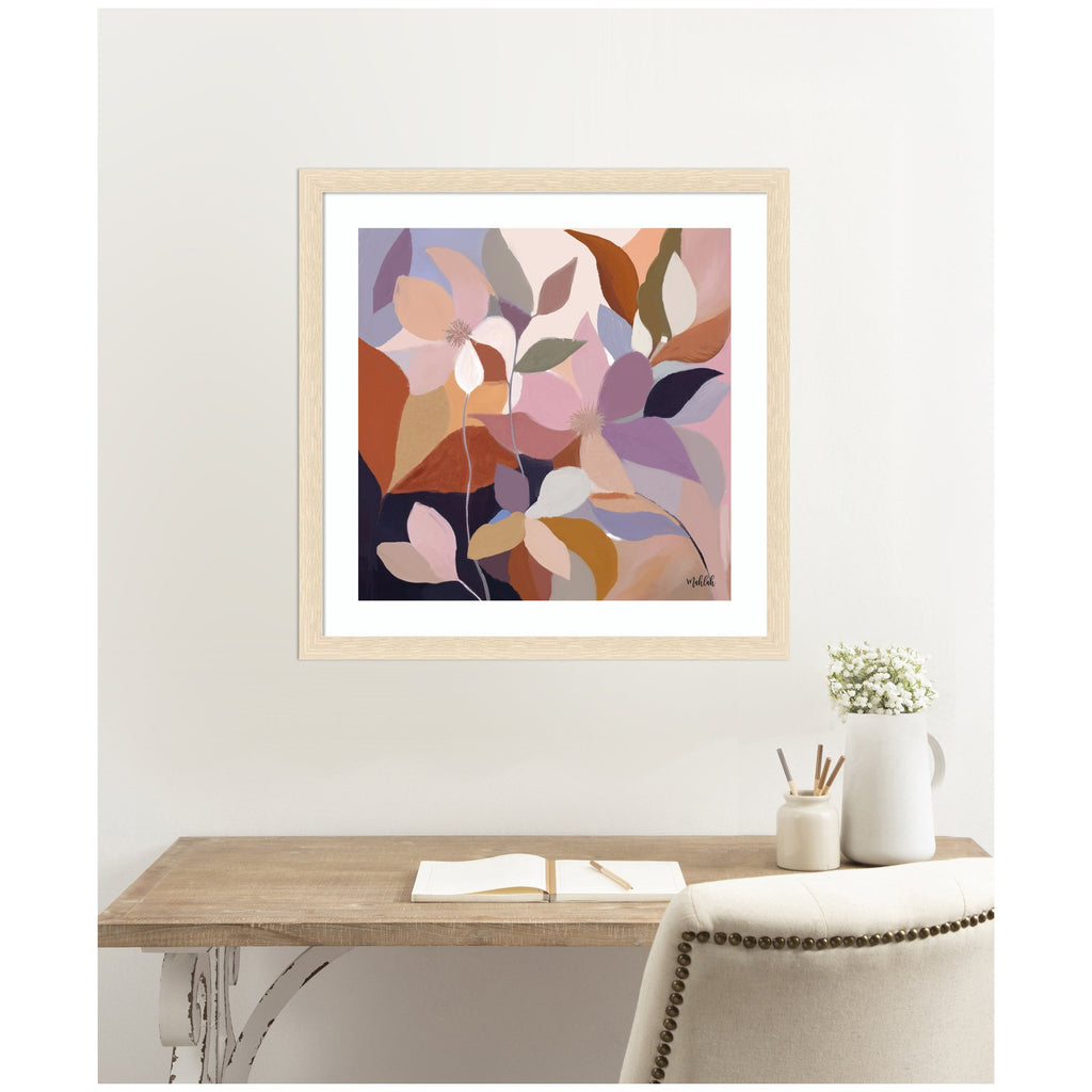 Framed Art Azure leaves by Inkheart Designs