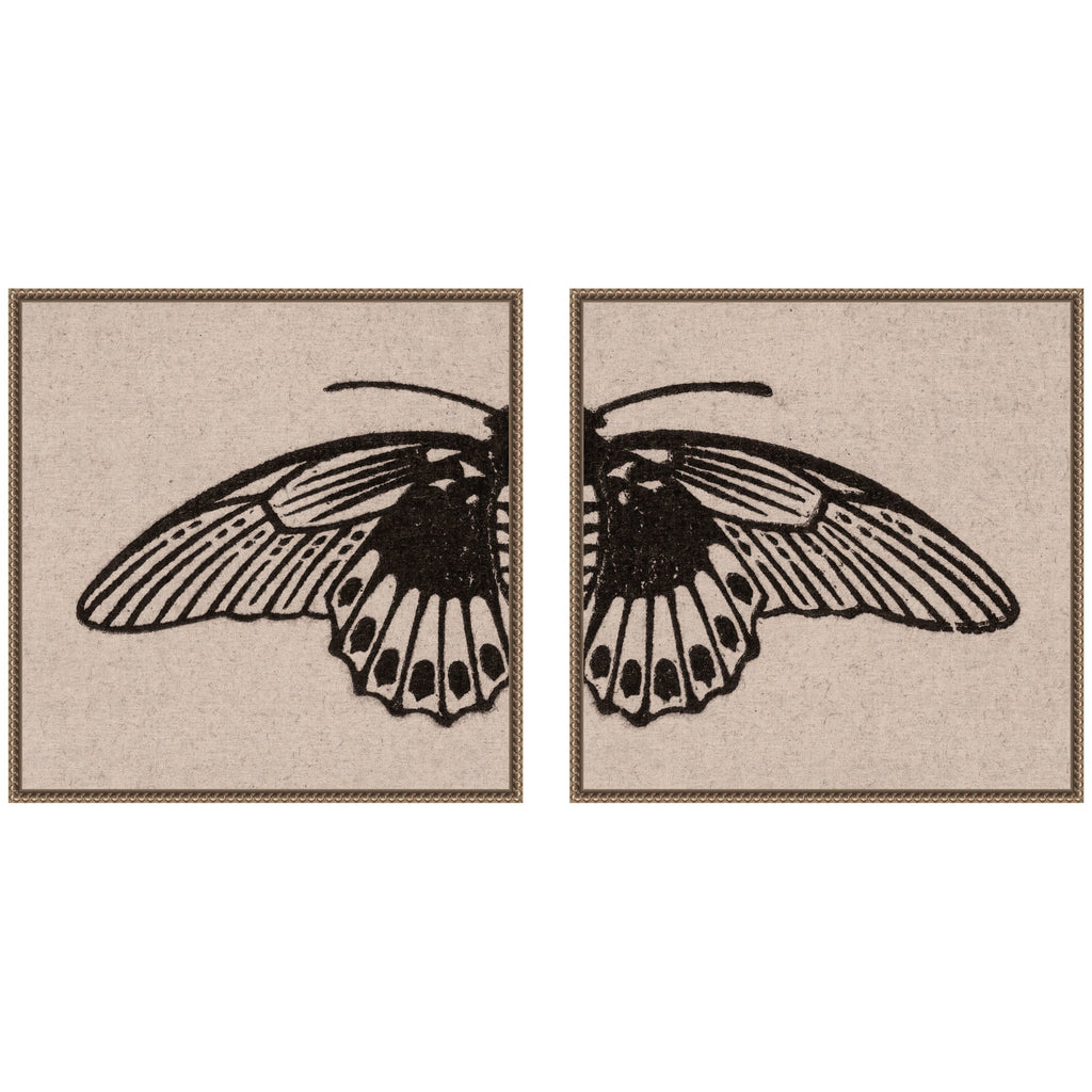 Vlinder 1901 Julie de Graag No. 1 & No. 2 2 Piece Framed Canvas Wall Art Set by Nostalgia Prints