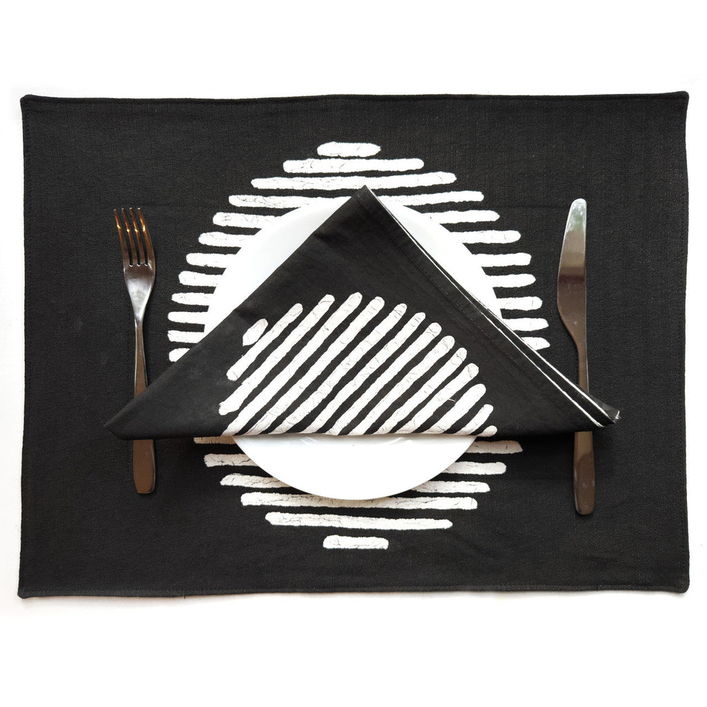 Mwedzi Black Placemats - Set of 2