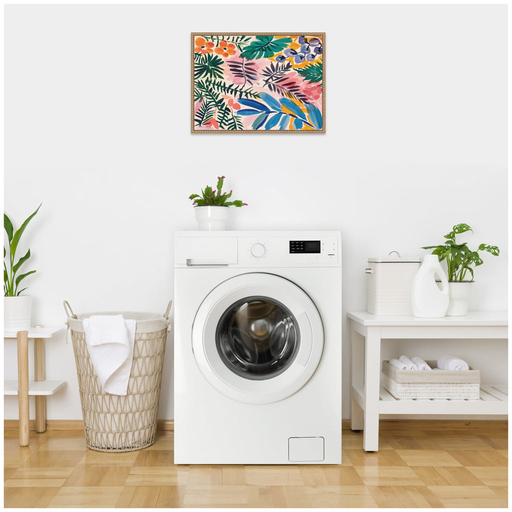 Sylvie Jungle Botanical Framed Canvas by Amy Lighthall