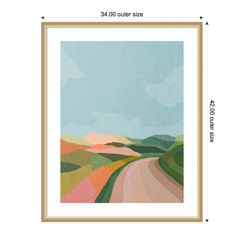 Framed Art Beautiful Landscape with Road by July Art Prints