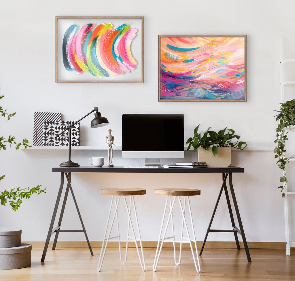 Blake Bright Abstract Framed Printed Art by Jessi Raulet of Ettavee