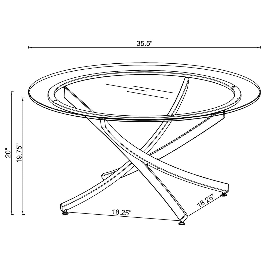 Sculptural Glass Coffee Table — Brass