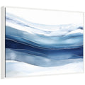Abstract Linear Blues by The Creative Bunch Studio Framed Canvas Wall Art Print