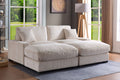 Oversized Modular Sectional Sofa with Two Ottomans — Beige