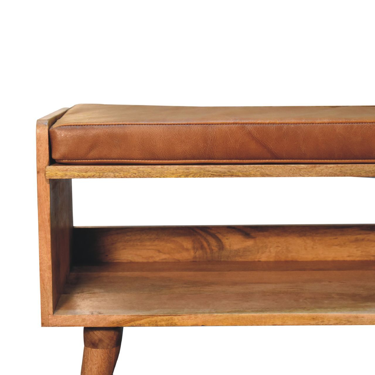Mango Wood Upholstered Bench