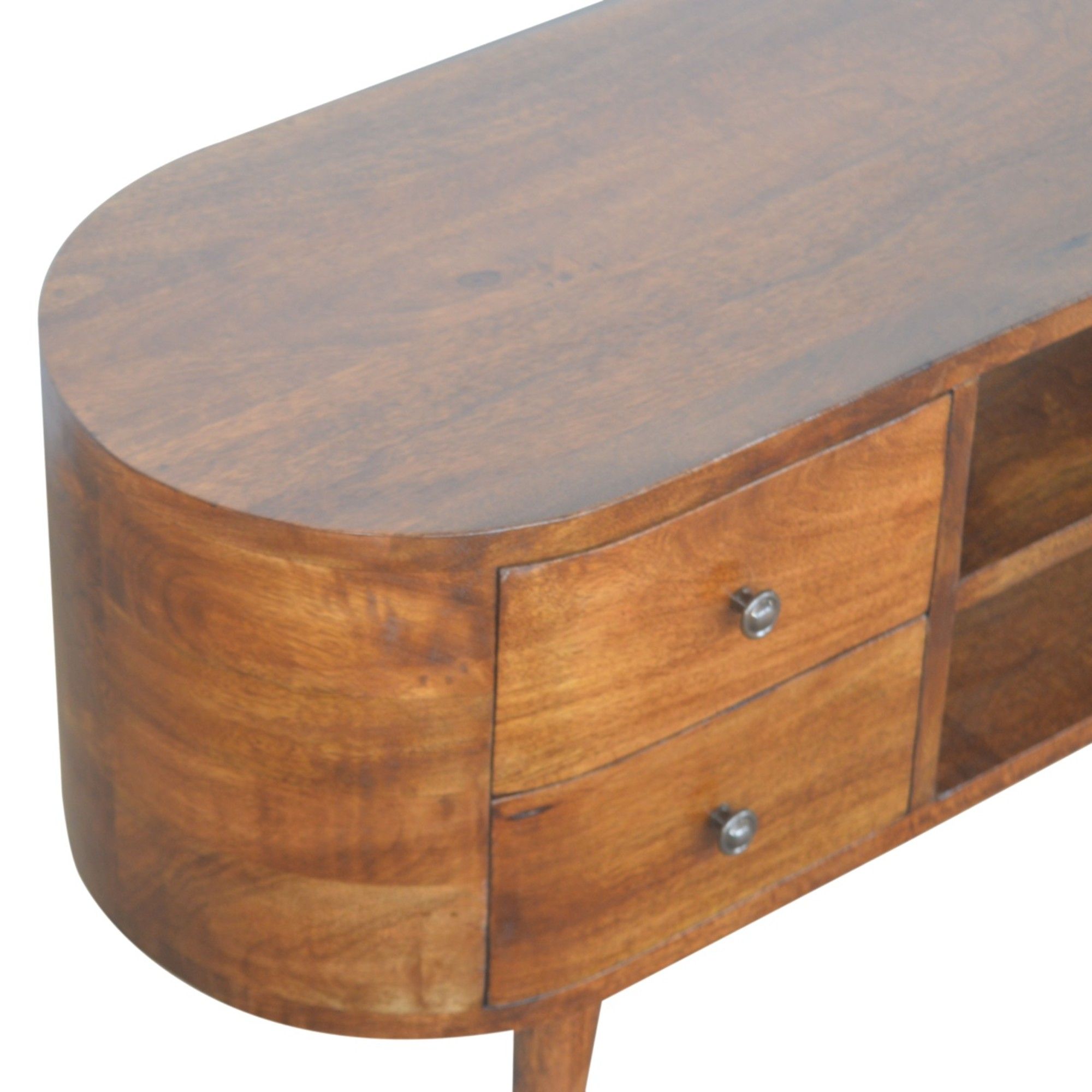 Rounded Mango Wood Media Console