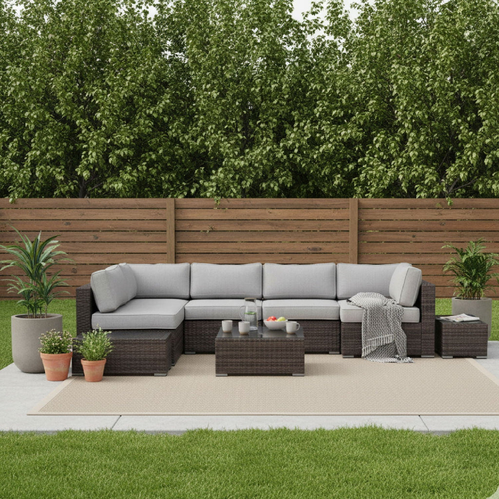 All-Weather Wicker Sectional Seating Group with Cushions