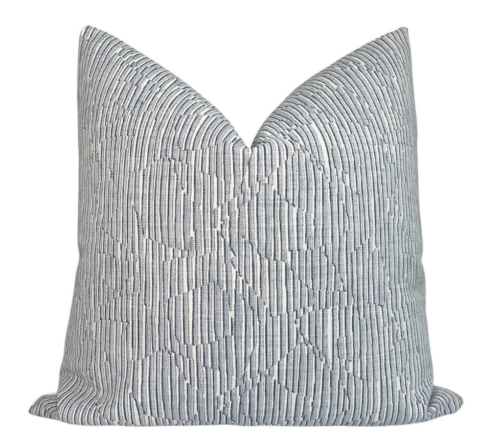 Cadence Striped Pillow Cover in Denim Blue