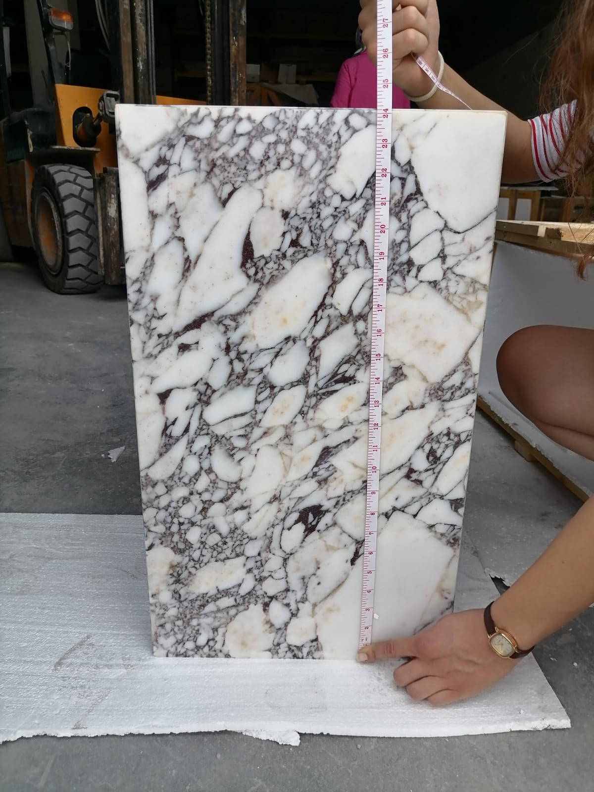 Calacatta Viola Marble Cube Design Side Table Nightstand Polished 15.75 Inches