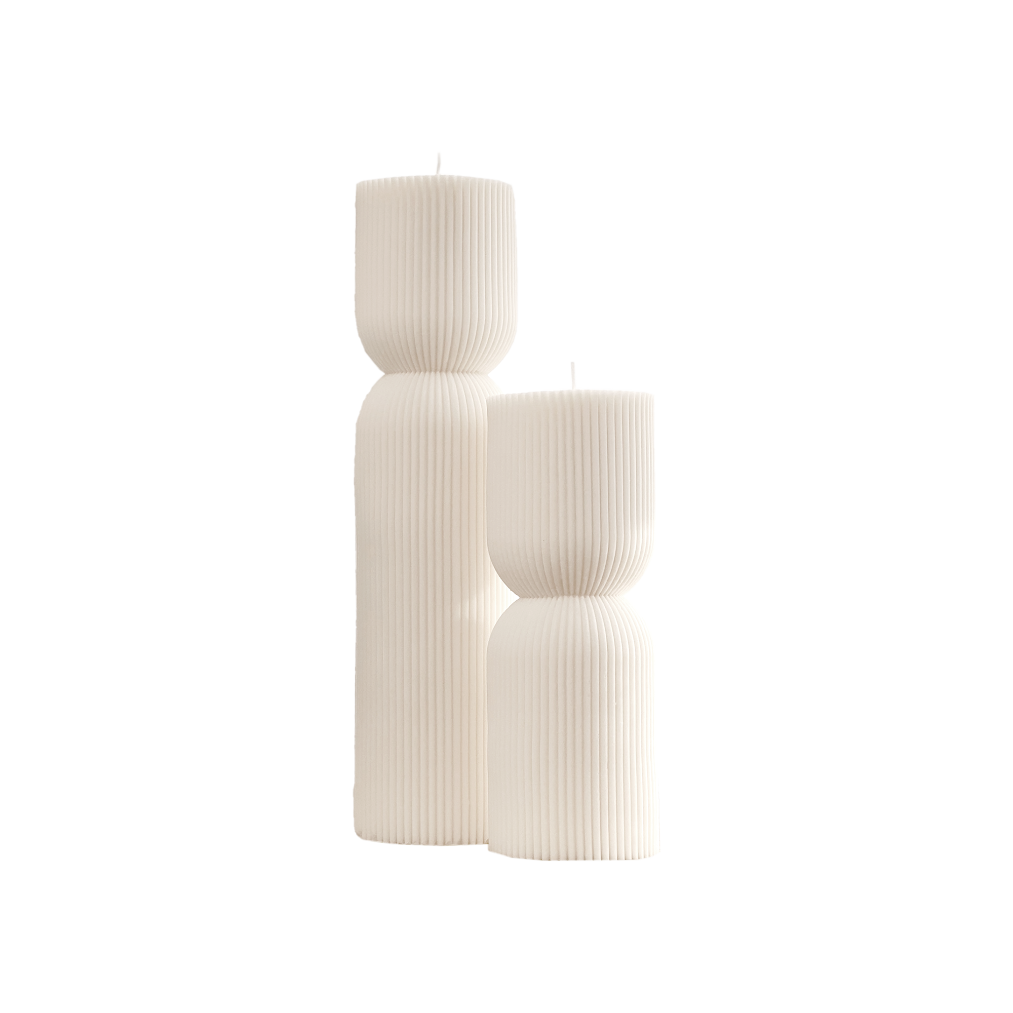 Ribbed Hourglass Pillar Candle