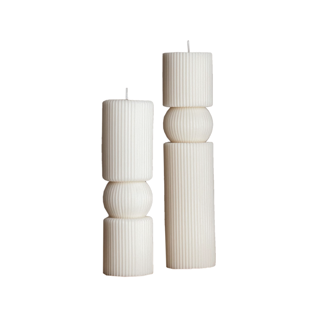 Roman Ribbed Pillar Candle