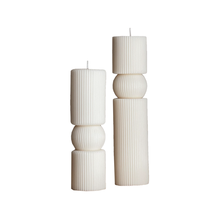 Roman Ribbed Pillar Candle