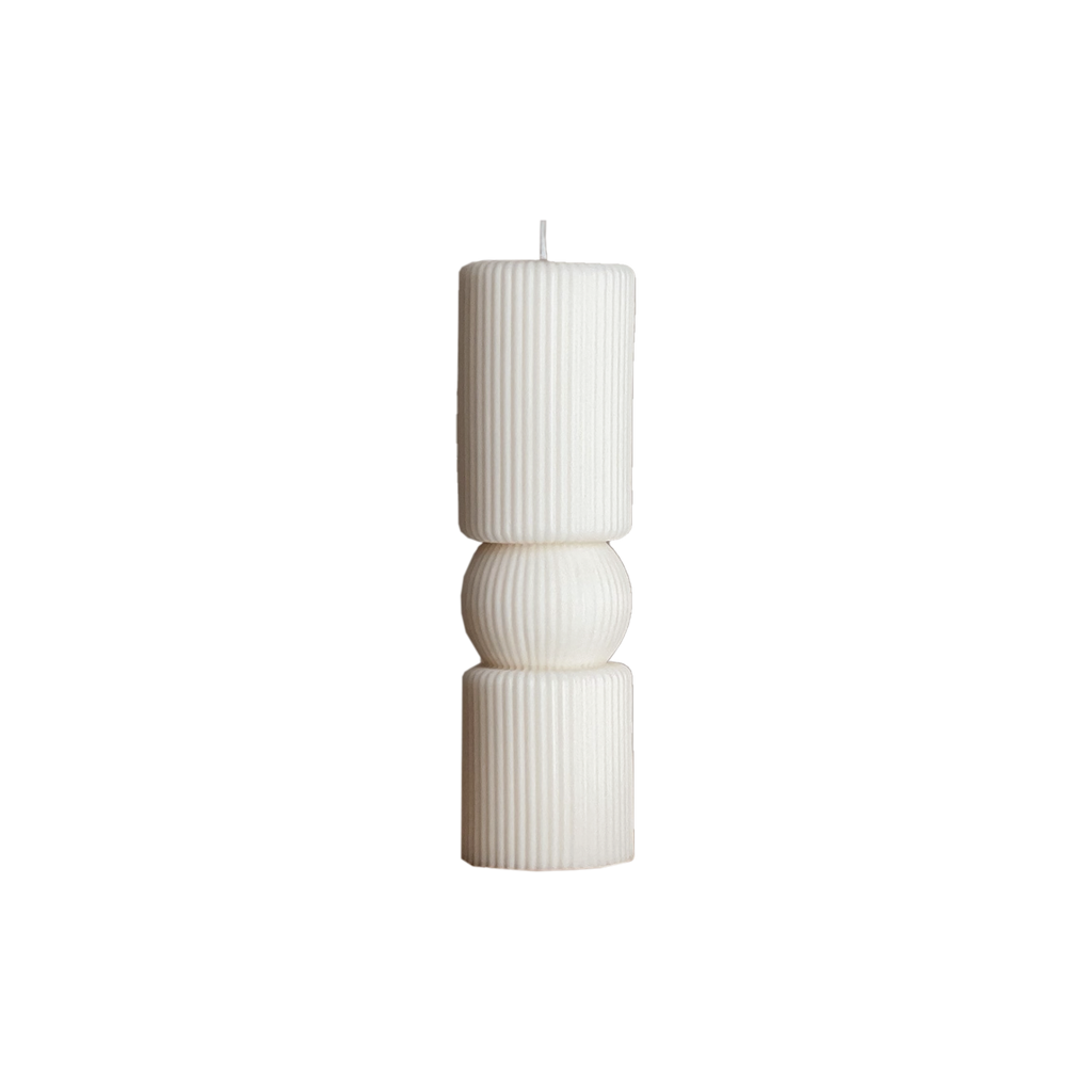 Roman Ribbed Pillar Candle